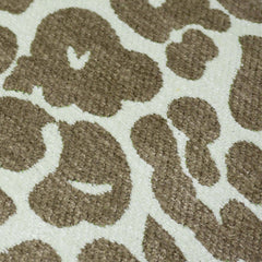 Jacquard Leopard Pattern Cushion Cover 45x45 cm | Woven Cotton Blend Decorative Throw Pillow Cover | Beige & Ivory Animal Print | Hidden Zipper