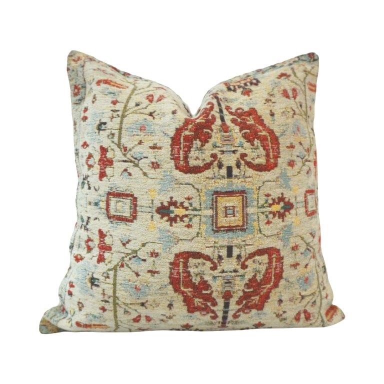 Vintage Jacquard Woven Cushion Cover | Traditional Medallion Pattern | Decorative Sofa Pillow Cover | 45x45 cm
