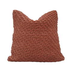 Rust Textured Bubble Weave Polyester Cushion Cover | 45 x 45 cm Decorative Throw Pillow Cover for Sofa & Living Room