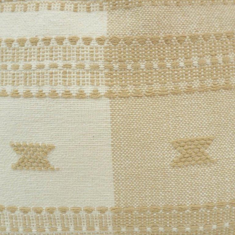 Handwoven Geometric Cotton Cushion Cover – Beige & Ivory Textured Handmade Pillow Cover 45x45 cm - Bulk manufacturer & supplier from Panipat, India