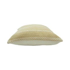 Handwoven Beige Striped Cotton Cushion Cover – 45x45 cm | Minimal Textured Decorative Pillow Cover