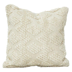Housse de Coussin Texturée en Coton Faite Main 45x45 cm | Coussin Déco Touffeté Boho Neutre | Décoration Intérieure Minimaliste