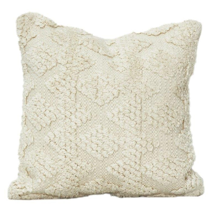 Natural Boho Hand-Tufted Cotton Cushion Cover 45x45 cm