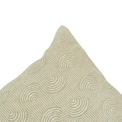 Ivory Jacquard Cotton Cushion Cover 45x45 cm | Geometric Arch Pattern | Textured Decorative Throw Pillow Cover