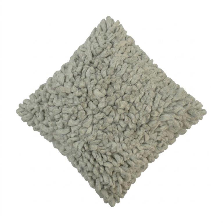 Handwoven Shaggy Texture Cushion Cover – Soft Plush Cotton Throw Pillow Cover | Sage Green | 45x45 cm - Bulk manufacturer & supplier from Panipat, India