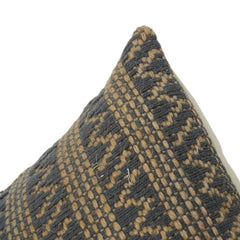Handwoven Jute Cotton Cushion Cover – Textured Geometric Pattern | Rustic Boho Decorative Pillow Cover (18x18 Inch)