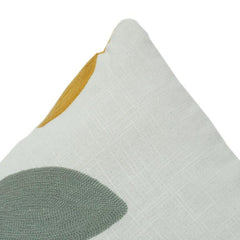 Embroidered Abstract Floral Cotton Cushion Cover 45x45 cm | Modern Decorative Throw Pillow Cover with Hidden Zip