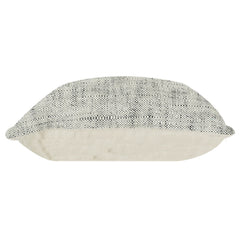 Handwoven Striped Cotton Cushion Cover – Black & Off-White Textured Pillow Case | 18x18 Inch Modern Minimal Décor