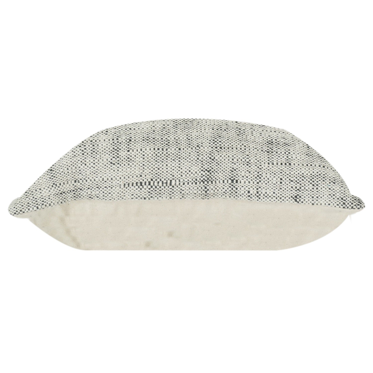 Handwoven Striped Cotton Cushion Cover – Black & Off-White Textured Pillow Case | 18x18 Inch Modern Minimal Décor