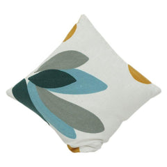 Embroidered Abstract Floral Cotton Cushion Cover 45x45 cm | Modern Decorative Throw Pillow Cover with Hidden Zip