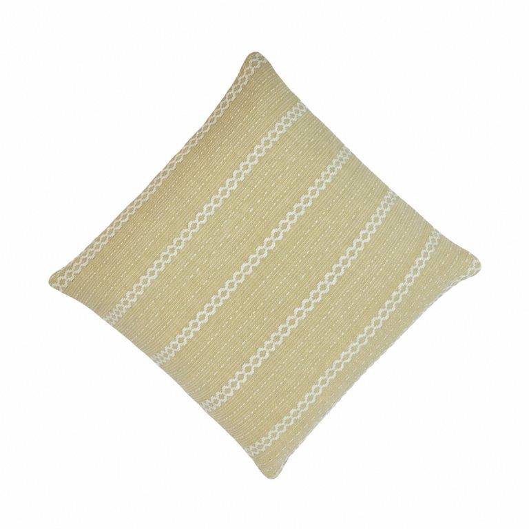 Handwoven Beige Striped Cotton Cushion Cover – 45x45 cm | Minimal Textured Decorative Pillow Cover - Bulk manufacturer & supplier from Panipat, India