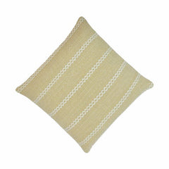 Handwoven Beige Striped Cotton Cushion Cover – 45x45 cm | Minimal Textured Decorative Pillow Cover
