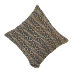 Handwoven Jute Cotton Cushion Cover – Textured Geometric Pattern | Rustic Boho Decorative Pillow Cover (18x18 Inch)