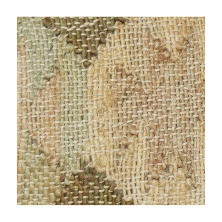 Handwoven Jute Cushion Cover with Textured Geometric Pattern | Natural Rustic Decorative Pillow Cover | 18x18 Inch - Bulk manufacturer & supplier from Panipat, India