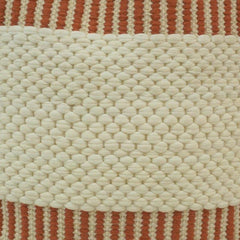 Textured Handwoven Cotton Cushion Cover with Terracotta Stripes | 45x45 cm | Boho Modern Decorative Pillow Cover