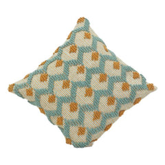 Handgefertigter Baumwoll-Kissenbezug 45x45 cm | Geometrisches florales Tufting-Design | Boho Strukturierter Kissenbezug