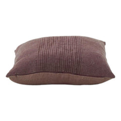 Housse de coussin en coton texturé à rayures | Design tissé minimaliste | Housse d'oreiller décoratif marron bordeaux | 45x45 cm