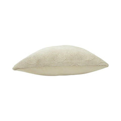 Ivory Jacquard Cotton Cushion Cover 45x45 cm | Geometric Arch Pattern | Textured Decorative Throw Pillow Cover