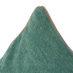 Emerald Textured Cotton Cushion Cover | Minimal Solid Woven Accent Pillow Cover | Modern Home Décor (18x18 Inch)