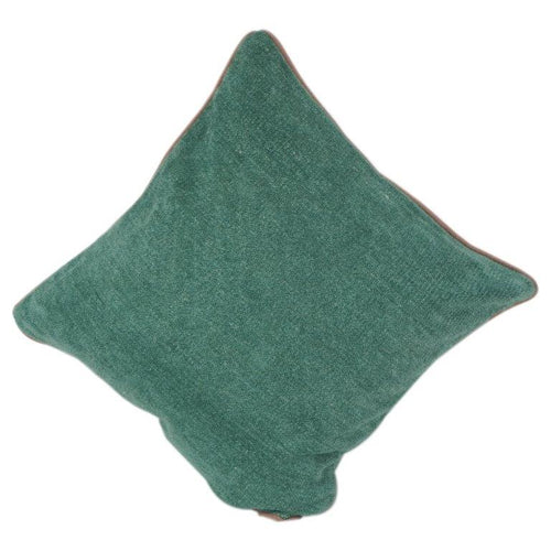 Housse de coussin en coton texturé émeraude | Housse de coussin décorative tissée unie et minimaliste | Décoration d'intérieur moderne (45x45 cm)