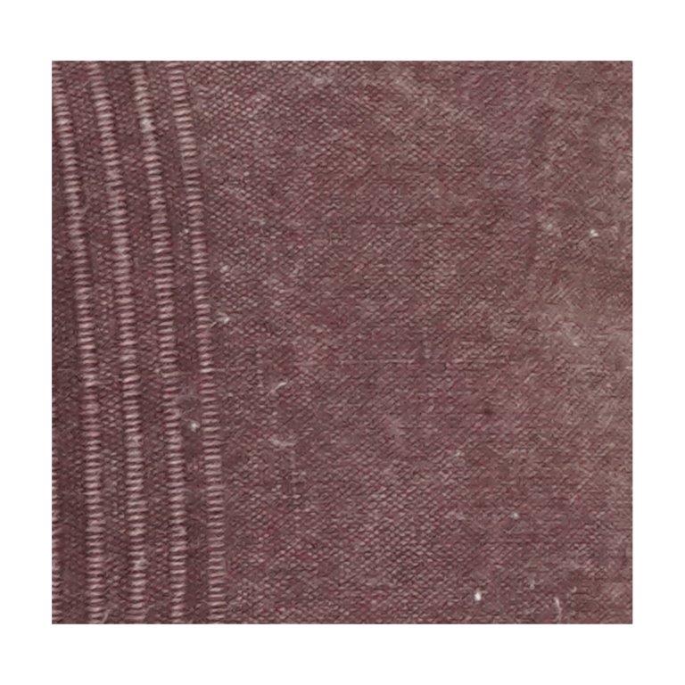 Textured Striped Cotton Cushion Cover | Minimalist Woven Design | Maroon Brown Accent Pillow Cover | 45x45 cm