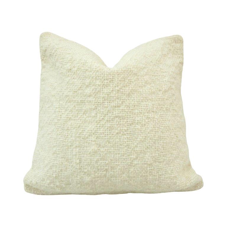 Handmade Cotton Cushion Cover 45x45 cm | Minimal Textured Ivory Throw Pillow Cover | Soft Woven Decorative Cushion