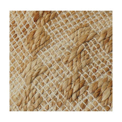 Handwoven Jute Cotton Cushion Cover with Textured Geometric Pattern | Natural Rustic Boho Decor | 18x18 Inch