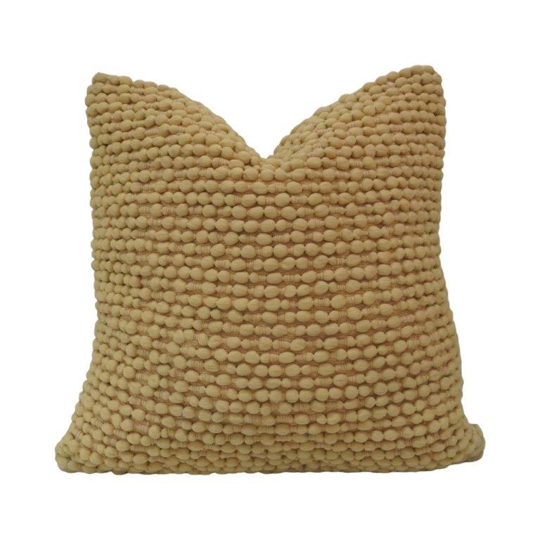 Handcrafted Textured Bobble Polyester Cushion Cover – Beige | 45 x 45 cm | Decorative Throw Pillow Cover - Bulk manufacturer & supplier from Panipat, India