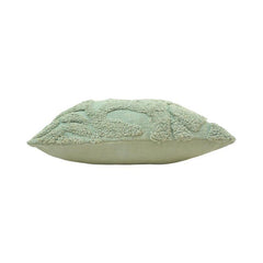 Sage Leaf Tufted Cotton Cushion Cover – 45x45 cm | Textured Botanical Throw Pillow Cover