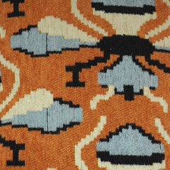 Jaquard Cotton Cushion Cover 45x45 cm – Geometric Woven Decorative Sofa Pillow Cover in Rust & Grey