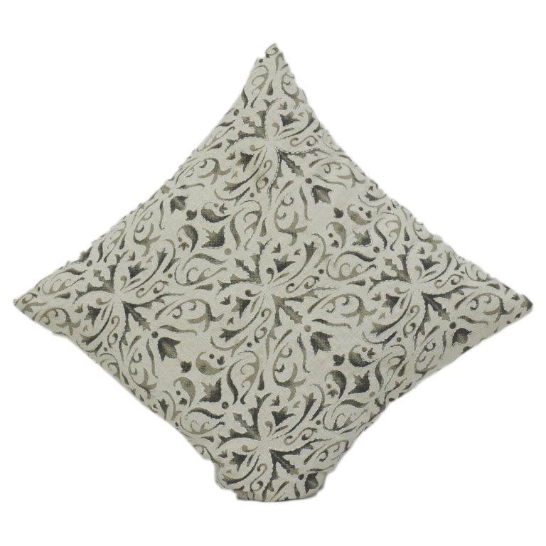 Printed Cotton Cushion Cover 45x45 cm – Elegant Floral Vine Pattern in Neutral Tones | Soft & Durable Home Décor Accent