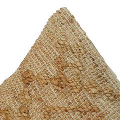 Handwoven 100% Jute Cushion Cover with Geometric | Rustic Boho Natural Throw Pillow Cover | 18x18 Inch