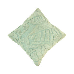 Sage Leaf Tufted Cotton Cushion Cover – 45x45 cm | Textured Botanical Throw Pillow Cover