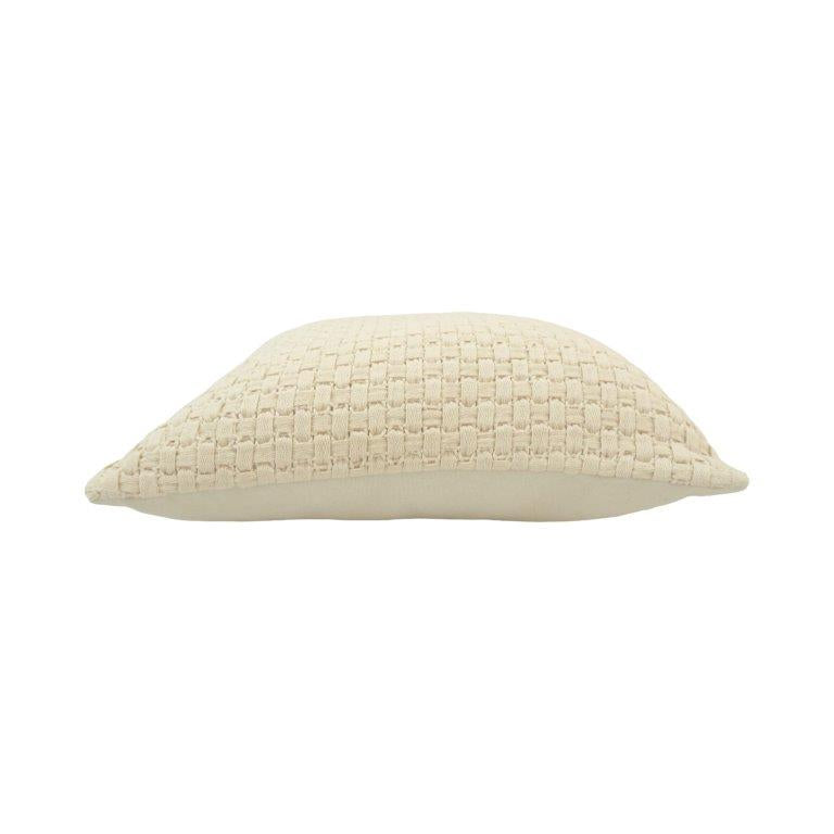 Handwoven Niwar Cotton Cushion Cover – Natural Textured Weave | 45 x 45 cm (18 x 18 Inch) - Bulk manufacturer & supplier from Panipat, India