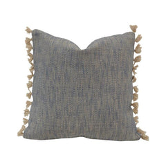 Handmade Textured Tassel Cushion Cover – Woven Cotton Throw Pillow Cover 45x45 cm | Modern Rustic Home Décor