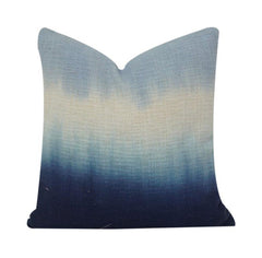 Ombre Blau Baumwoll-Kissenbezug | Handgefärbter Kissenbezug mit Farbverlauf | Modernes minimalistisches Wohndekor