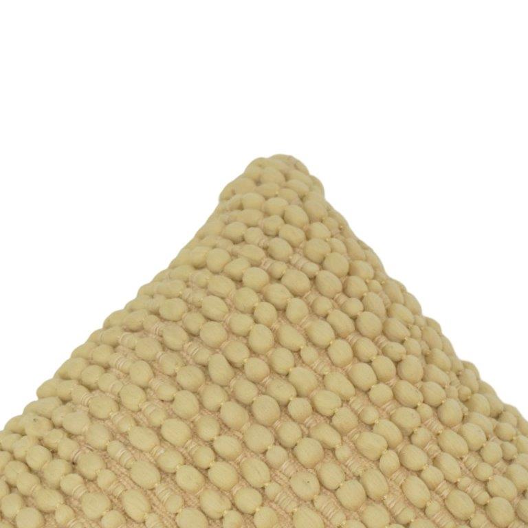 Handcrafted Textured Bobble Polyester Cushion Cover – Beige | 45 x 45 cm | Decorative Throw Pillow Cover - Bulk manufacturer & supplier from Panipat, India