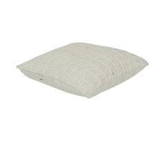 Ivory Geometric Embroidered Cotton Cushion Cover | Textured Minimalist Throw Pillow | 18x18 Inch