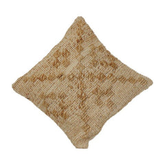 Handwoven Jute Cotton Cushion Cover with Textured Geometric Pattern | Natural Rustic Boho Decor | 18x18 Inch