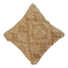 Handwoven 100% Jute Cushion Cover with Geometric | Rustic Boho Natural Throw Pillow Cover | 18x18 Inch