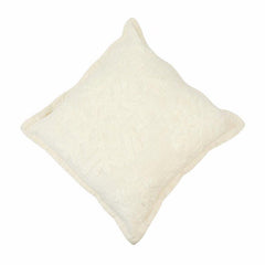 Ivory Snowflake Tufted Cotton Cushion Cover – 45x45 cm | Textured Nordic Winter Design