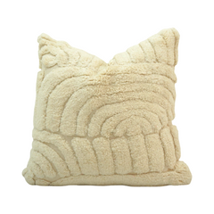 Ivory Tufted Rainbow Cushion Cover | Textured Cotton Cushion | 45x45 cm Decorative Pillow Cover