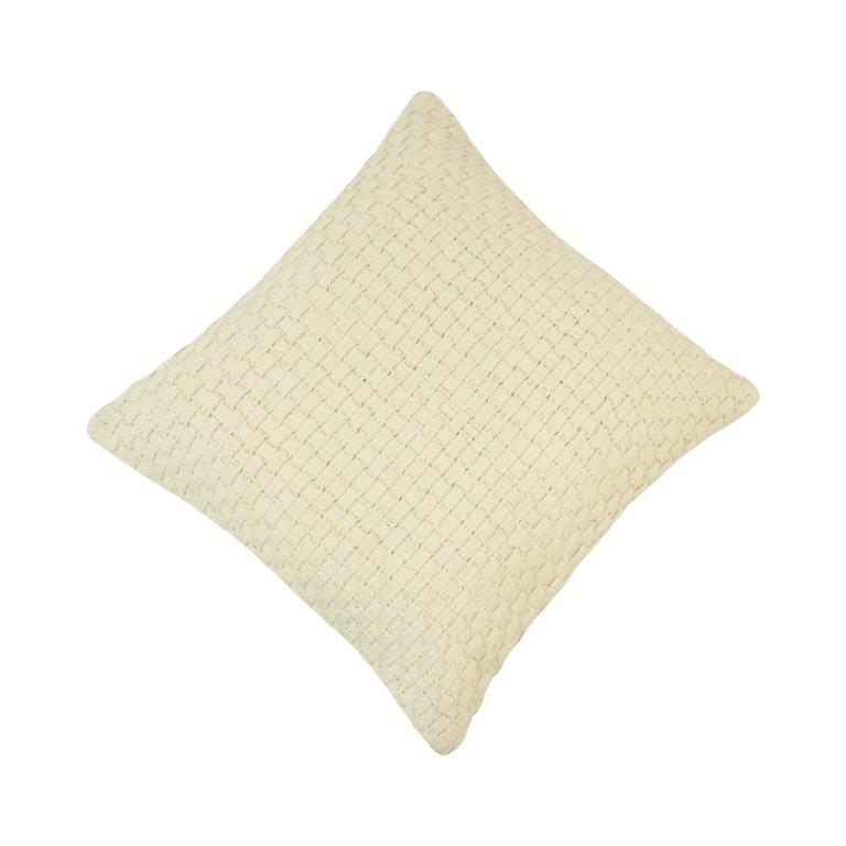 Handwoven Niwar Cotton Cushion Cover – Natural Textured Weave | 45 x 45 cm (18 x 18 Inch)