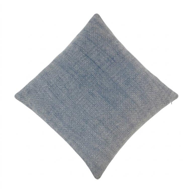 Textured Blue Woven Cushion Cover – Premium Cotton Decorative Pillow Cover | 45x45 cm - Bulk manufacturer & supplier from Panipat, India