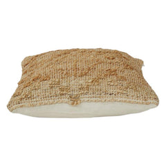 Handwoven 100% Jute Cushion Cover with Geometric | Rustic Boho Natural Throw Pillow Cover | 18x18 Inch