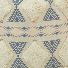 Printed & Tufted Cotton Cushion Cover with Tassels – Boho Geometric Design | 45x45 cm