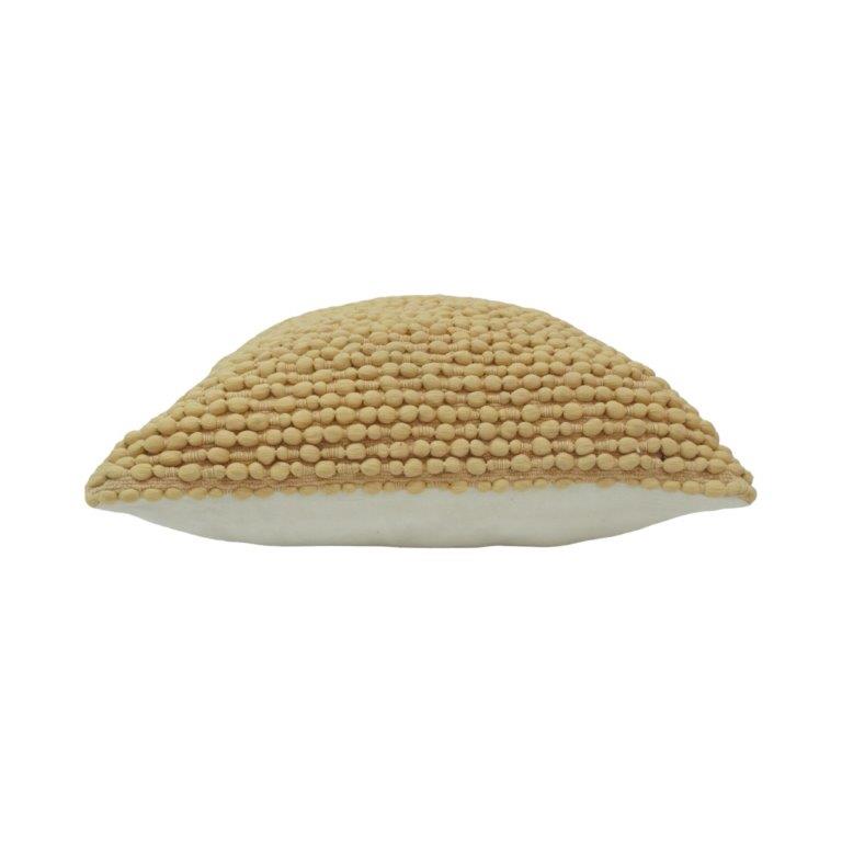 Handcrafted Textured Bobble Polyester Cushion Cover – Beige | 45 x 45 cm | Decorative Throw Pillow Cover - Bulk manufacturer & supplier from Panipat, India