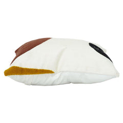 Abstract Embroidered Cotton Cushion Cover 45x45 cm – Modern Textured Decorative Pillow Case in Earthy Tones