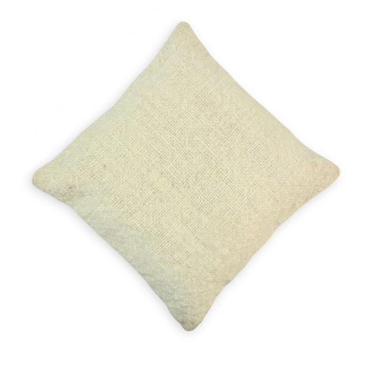 Handmade Cotton Cushion Cover 45x45 cm | Minimal Textured Ivory Throw Pillow Cover | Soft Woven Decorative Cushion - Bulk manufacturer & supplier from Panipat, India