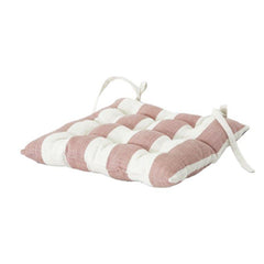 Striped Cotton Chair Pad Cushion with Tie Straps – 40x40 cm Soft Quilted Seat Pad for Dining Chairs & Home Décor